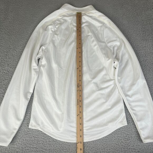 Nike Court Challenger Jacket Men XS White 1/4 Zip Knit Long Sleeve Sweater Shiny - Picture 9 of 12